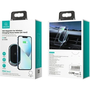 Hurtownia GSM - Magnetischer Halter USAMS Wireless Charging 15W Air Vent schwarz CD182ZJ01 - USA801 - {ean13} - Hurt
