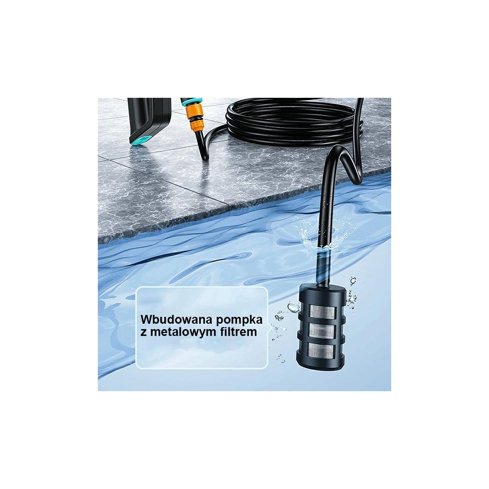 Hurtownia GSM - Hochdruckreiniger USAMS 5000 mAh + Gartenschlauch 5m schwarz/black US-ZB252 - USA802 - {ean13} - Hurt