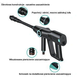 Hurtownia GSM - Hochdruckreiniger USAMS 5000 mAh + Gartenschlauch 5m schwarz/black US-ZB252 - USA802 - {ean13} - Hurt