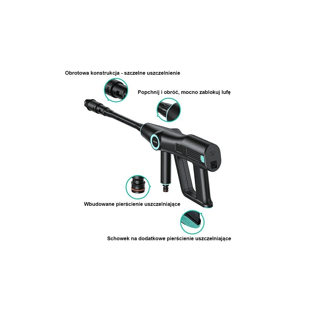 Hurtownia GSM - Tlaková myčka USAMS 5000 mAh + zahradní hadice 5m černá/black US-ZB252 - USA802 - {ean13} - Hurt