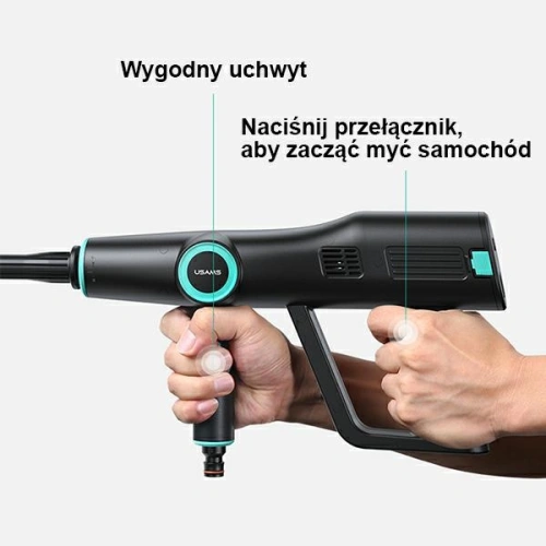 Myjka ciśnieniowa USAMS 5000 mAh + wąż ogrodowy 5m czarny/black US-ZB252