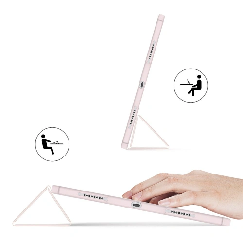 Etui Dux Ducis Toby Apple iPad Air 10.9 2020/2022 (4. i 5. generacji) / iPad Air 11 2024 (6. generacji) Pencil holder różowy
