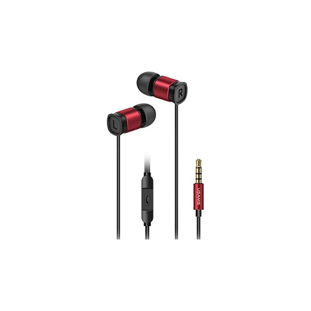 Hurtownia GSM - Słuchawki USAMS EP-46 jack 3,5 mm czerwony/red 1,2m HSEP4602 - USA808 - {ean13} - Hurt