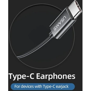 Słuchawki USAMS EP-46 USB-C czarny/black 1,2m HSEP4603