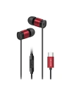 USAMS EP-46 USB-C fülhallgató piros/ vörös 1,2m HSEP4604