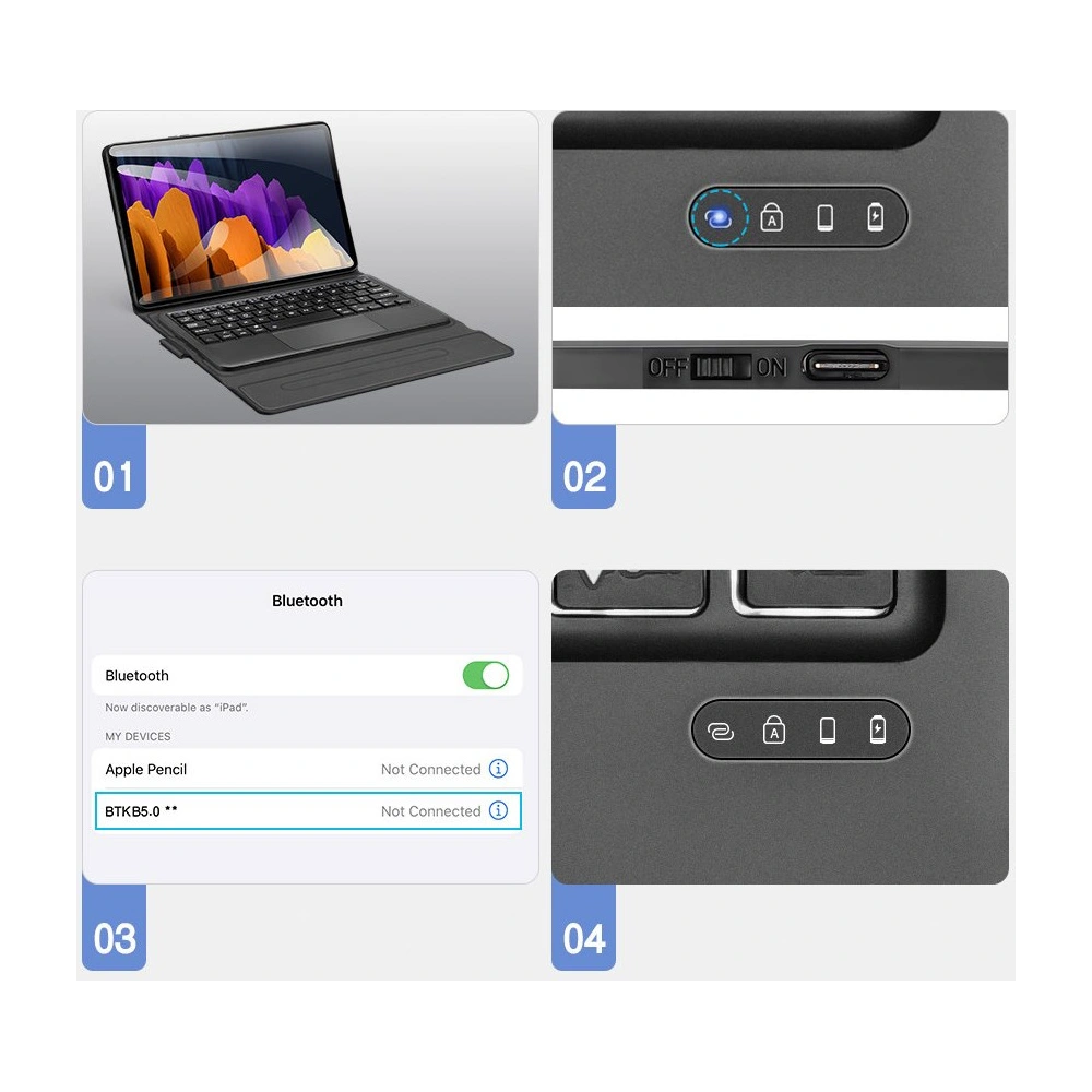 Wholesale Dux Ducis Touchpad Keyboard Case Bluetooth Samsung Galaxy Tab S8/Tab S7 black - DDS631 - {ean13} - Hurt