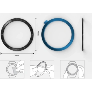 Nakładka na tachymetr Ringke Samsung Galaxy Gear S3/Watch 46mm stal nierdzewna czarna GW-46-18