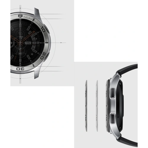 Nakładka na tachymetr Ringke Samsung Galaxy Gear S3/Watch 46mm stal nierdzewna srebrna GW-46-16