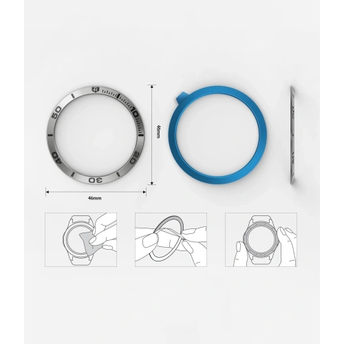 Nakładka na tachymetr Ringke Samsung Galaxy Gear S3/Watch 46mm stal nierdzewna srebrna GW-46-16