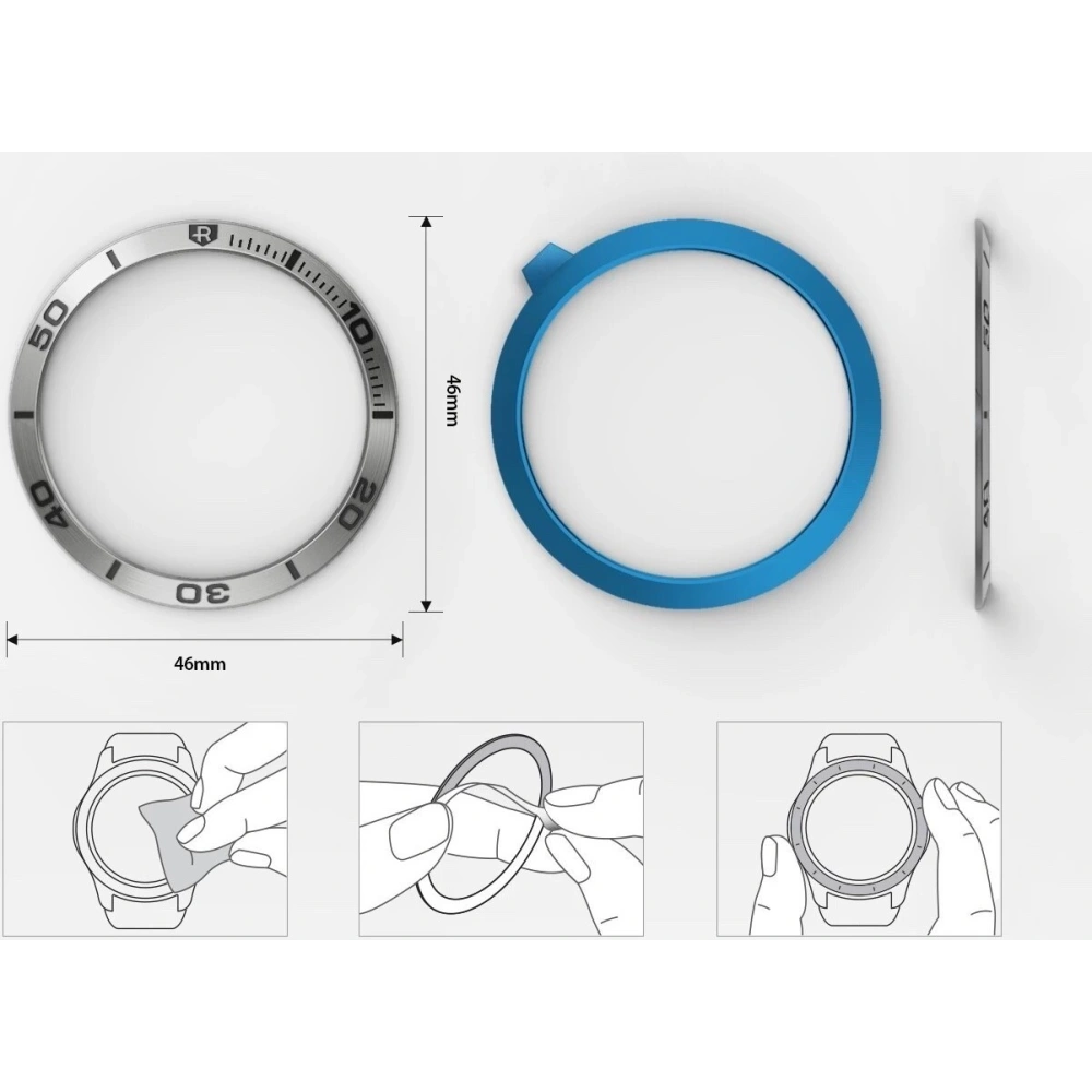 Hurtownia GSM - Náhradní kryt na tachymetr Ringke Samsung Galaxy Gear S3/Watch 46mm nerezová ocel stříbrná GW-46-16 - RGK1051SSLV - {ean13} - Hurt