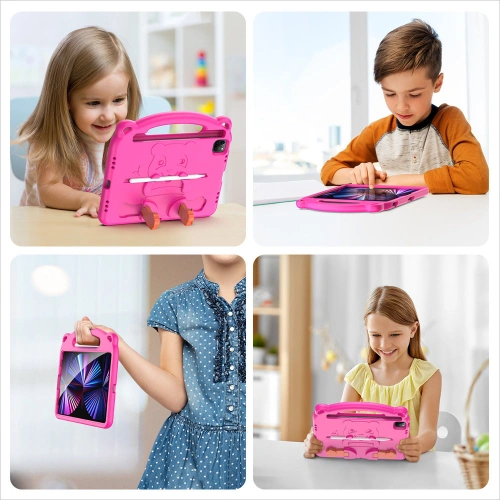 Etui Dux Ducis Panda Apple iPad Air 10.9 2020/2022 (4, 5 gen) / iPad Pro 11 2018/2020/2021 (1, 2, 3 gen) / iPad Air 11 2024 (6. generacji) Pencil holder różowy
