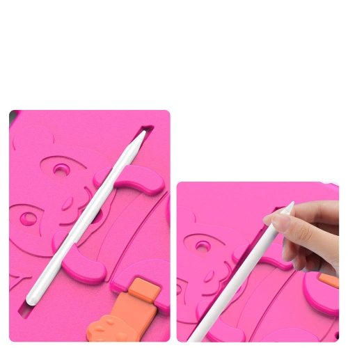 Etui Dux Ducis Panda Apple iPad Air 10.9 2020/2022 (4, 5 gen) / iPad Pro 11 2018/2020/2021 (1, 2, 3 gen) / iPad Air 11 2024 (6. generacji) Pencil holder różowy