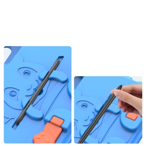 Etui Dux Ducis Panda Samsung Galaxy Tab S6 Lite z miejscem na rysik niebieski