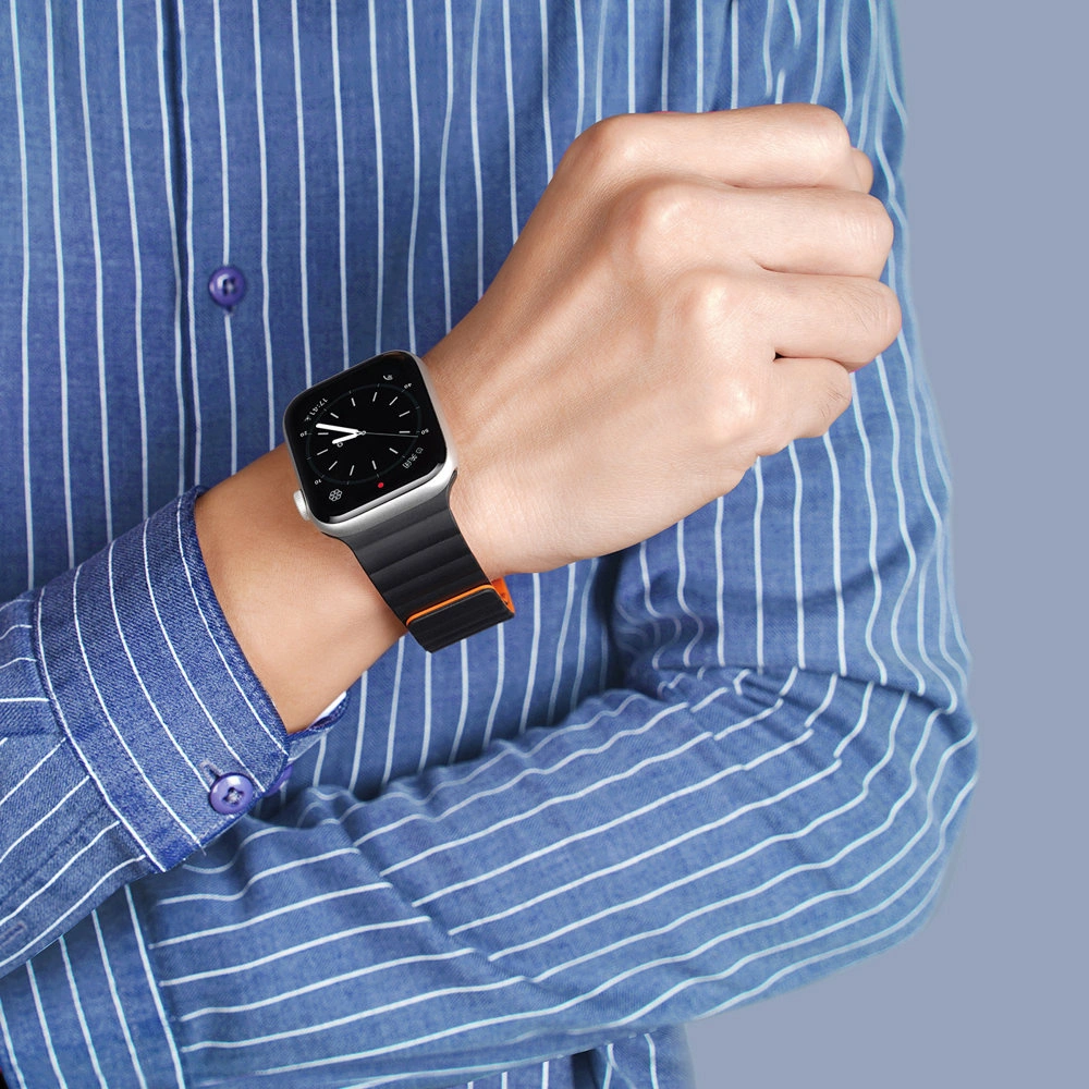 Hurtownia GSM - Pasek Dux Ducis Magnetic Strap Apple Watch 4/5/6/7/8/9/SE/10 40/41/42mm negru-portocaliu (Chain Version) - DDS788 - {ean13} - Hurt