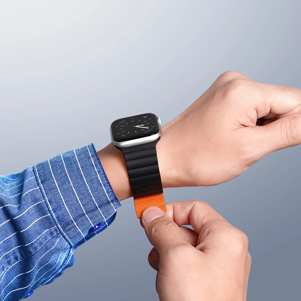Wholesale Dux Ducis Magnetic Strap for Apple Watch 4/5/6/7/8/9/SE/10 40/41/42mm black-orange (Chain Version) - DDS788 - {ean13} - Hurt