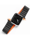 Pasek Dux Ducis Magnetic Strap Apple Watch 4/5/6/7/SE/8/9/Ultra 44/45/49mm černo-oranžový (Chain Version)