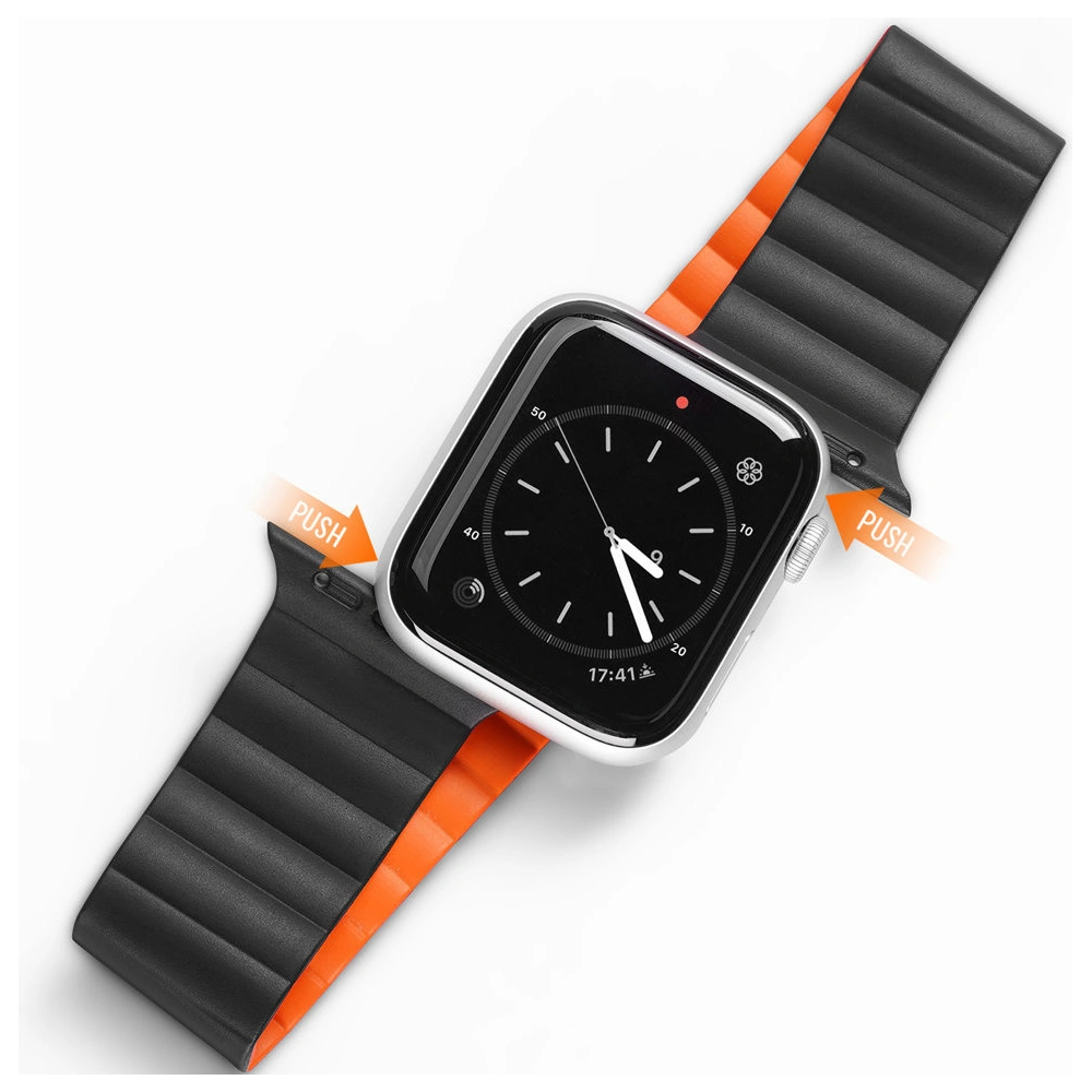 Wholesale Dux Ducis Magnetic Strap Apple Watch 4/5/6/7/SE/8/9/Ultra 44/45/49mm black-orange (Chain Version) - DDS793 - {ean13} - Hurt