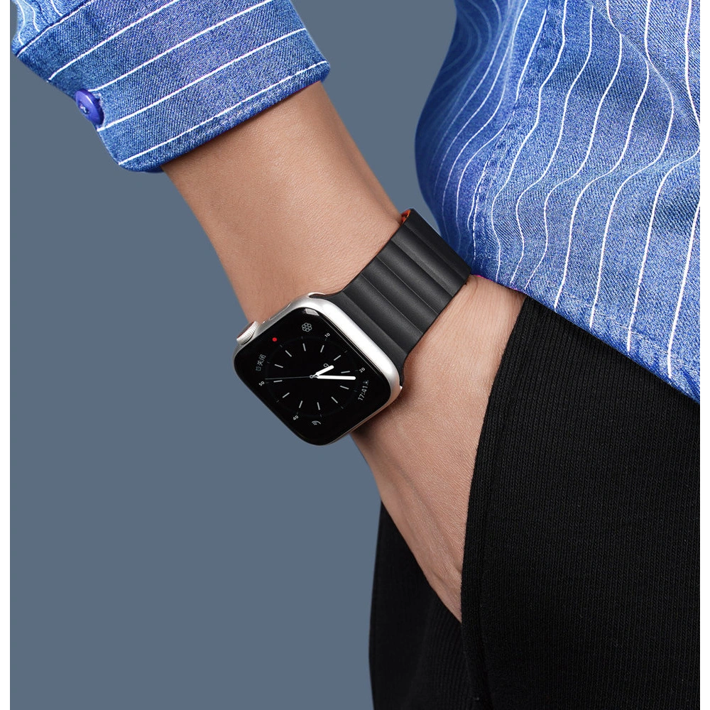 Wholesale Dux Ducis Magnetic Strap Apple Watch 4/5/6/7/SE/8/9/Ultra 44/45/49mm black-orange (Chain Version) - DDS793 - {ean13} - Hurt