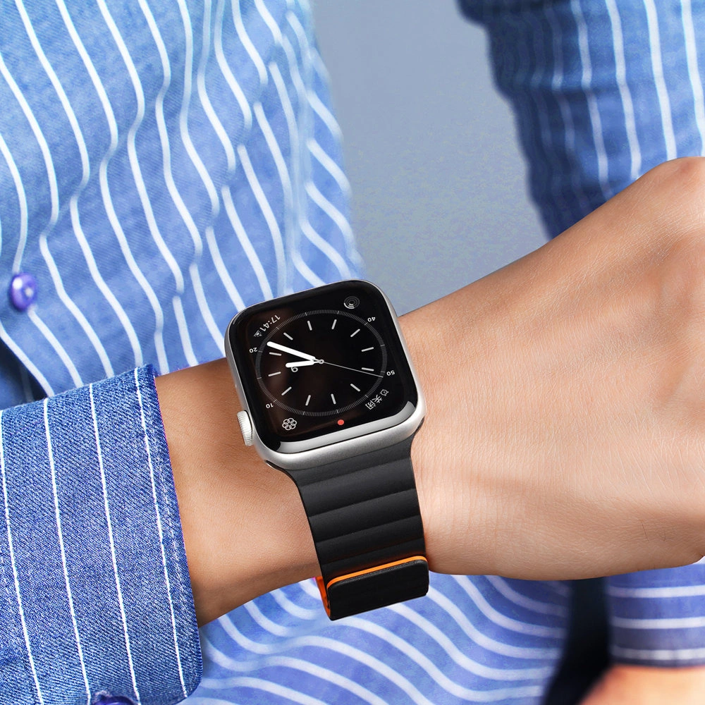 Wholesale Dux Ducis Magnetic Strap Apple Watch 4/5/6/7/SE/8/9/Ultra 44/45/49mm black-orange (Chain Version) - DDS793 - {ean13} - Hurt