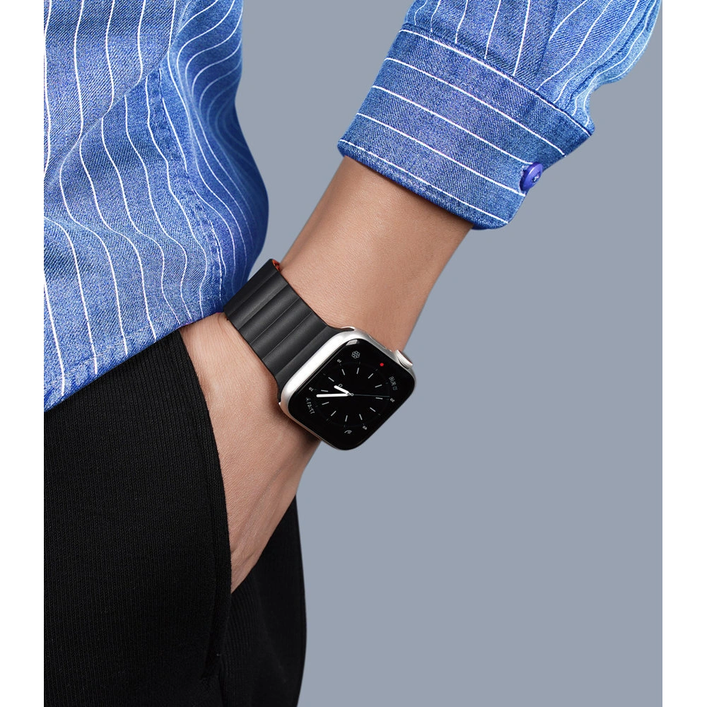 Wholesale Dux Ducis Magnetic Strap Apple Watch 4/5/6/7/SE/8/9/Ultra 44/45/49mm black-orange (Chain Version) - DDS793 - {ean13} - Hurt