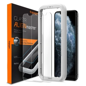 Spigen GLAS.tR Slim AlignMaster Apple iPhone 11 Case Friendly 2 Pack