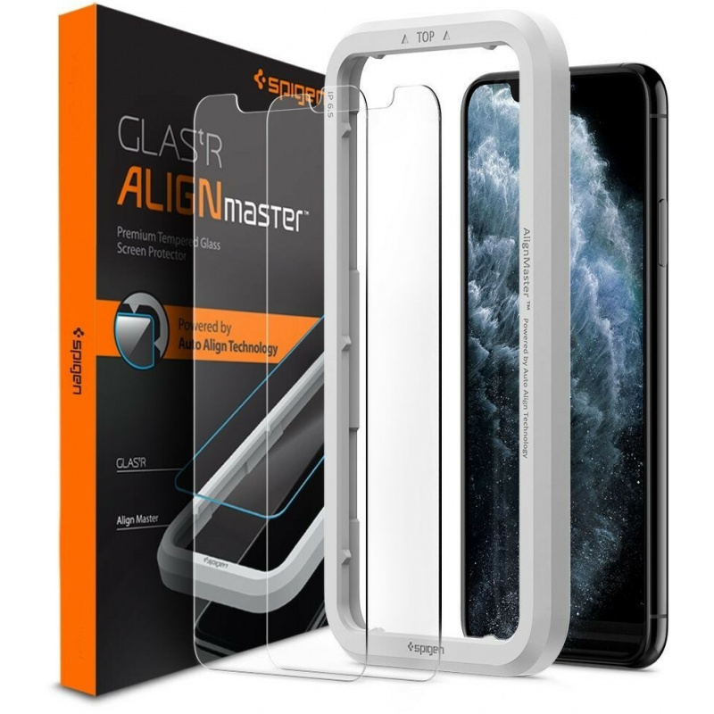 Hurtownia Spigen - 8809671018343 - SPN495 - Szkło hartowane Spigen GLAS.tR Slim AlignMaster Apple iPhone 11 Case Friendly 2 Pack - B2B homescreen