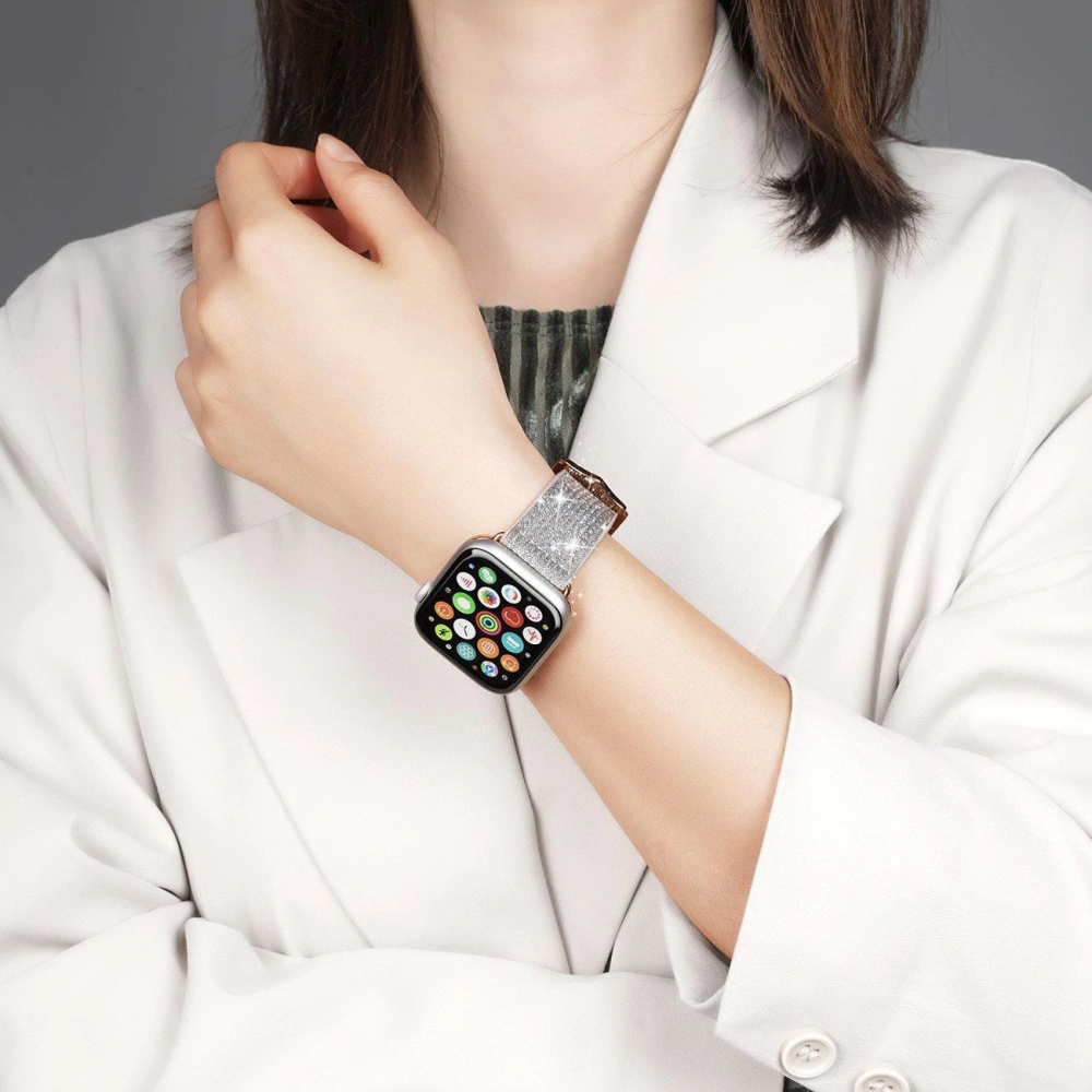 Wholesale Dux Ducis Strap for Apple Watch 4/5/6/7/8/9/SE/10 40/41/42mm white (Sparkle Version) - DDS961 - {ean13} - Hurt
