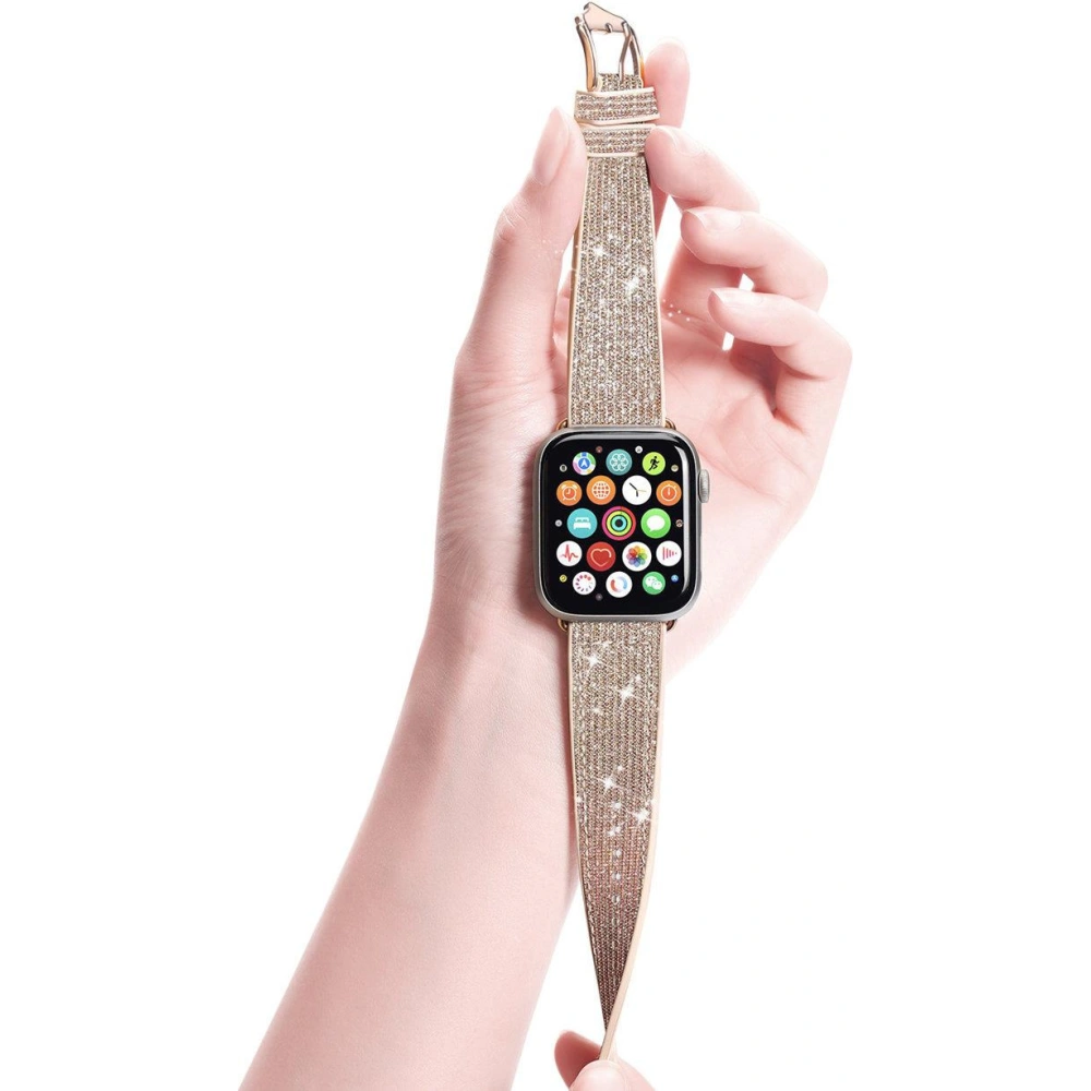 Hurtownia GSM - Dux Ducis heveder Apple Watch 4/5/6/7/8/9/SE/10 40/41/42mm arany (Sparkle verzió) - DDS965 - {ean13} - Hurt