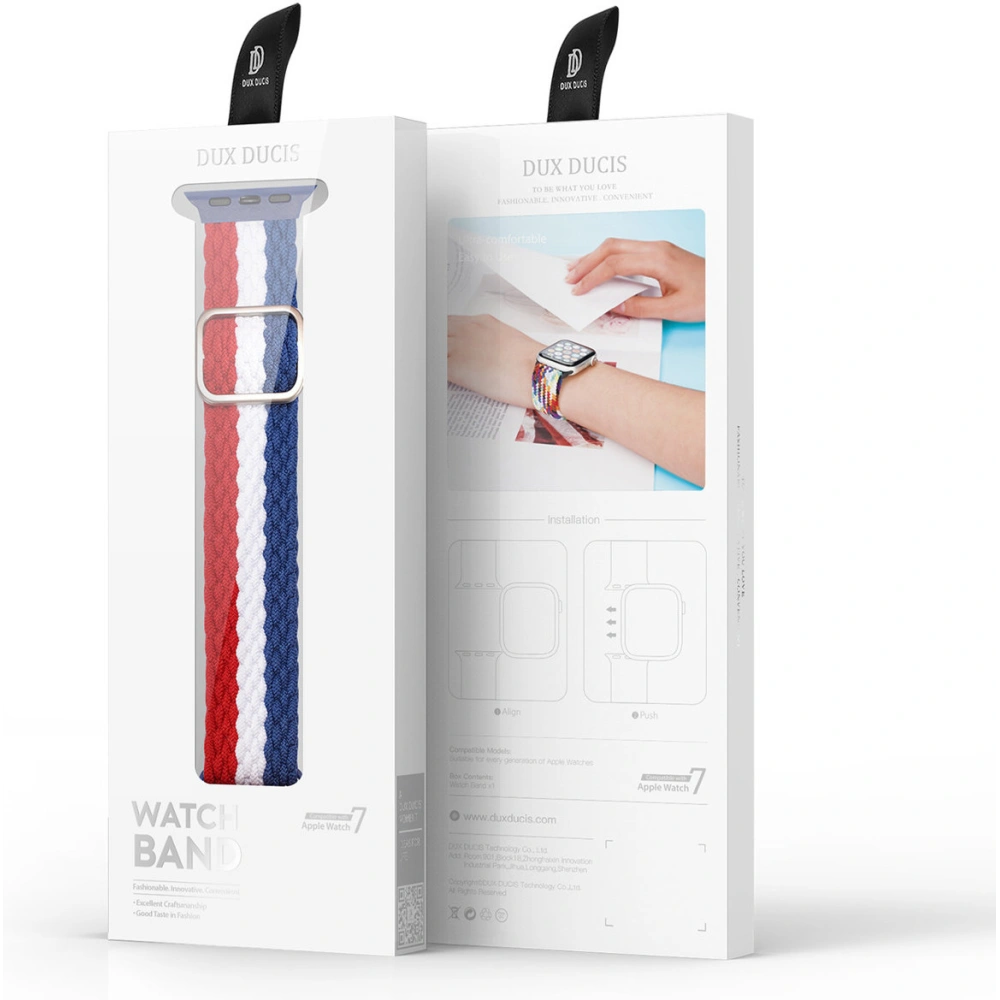 Hurtownia GSM - Pasek Dux Ducis Strap Apple Watch 4/5/6/7/8/9/SE/10 40/41/42mm niebiesko-biało-czerwony (Mixture Version) - DDS972 - {ean13} - Hurt