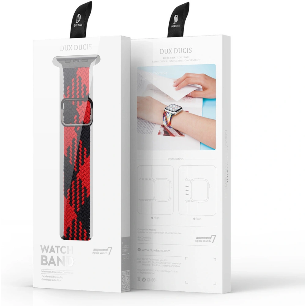 Wholesale Dux Ducis Strap for Apple Watch 4/5/6/7/SE/8/9/Ultra 44/45/49mm black-red (Mixture Version) - DDS977 - {ean13} - Hurt