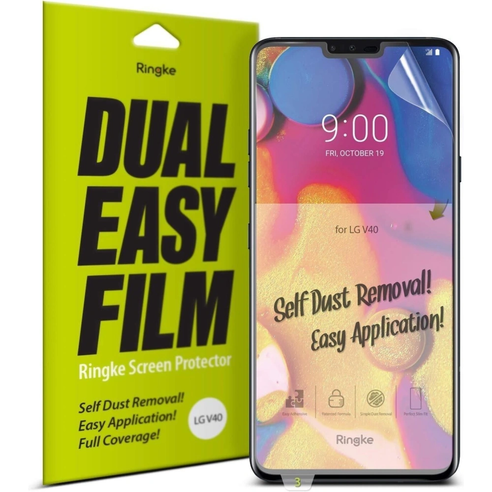 Hurtownia GSM - Folie hydrogelové Ringke Dual Easy Full Cover LG V40 ThinQ Case Friendly [2 PACK] - RGK1062 - {ean13} - Hurt