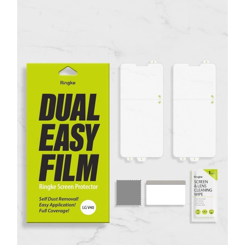 Hurtownia GSM - Folie hydrogelové Ringke Dual Easy Full Cover LG V40 ThinQ Case Friendly [2 PACK] - RGK1062 - {ean13} - Hurt