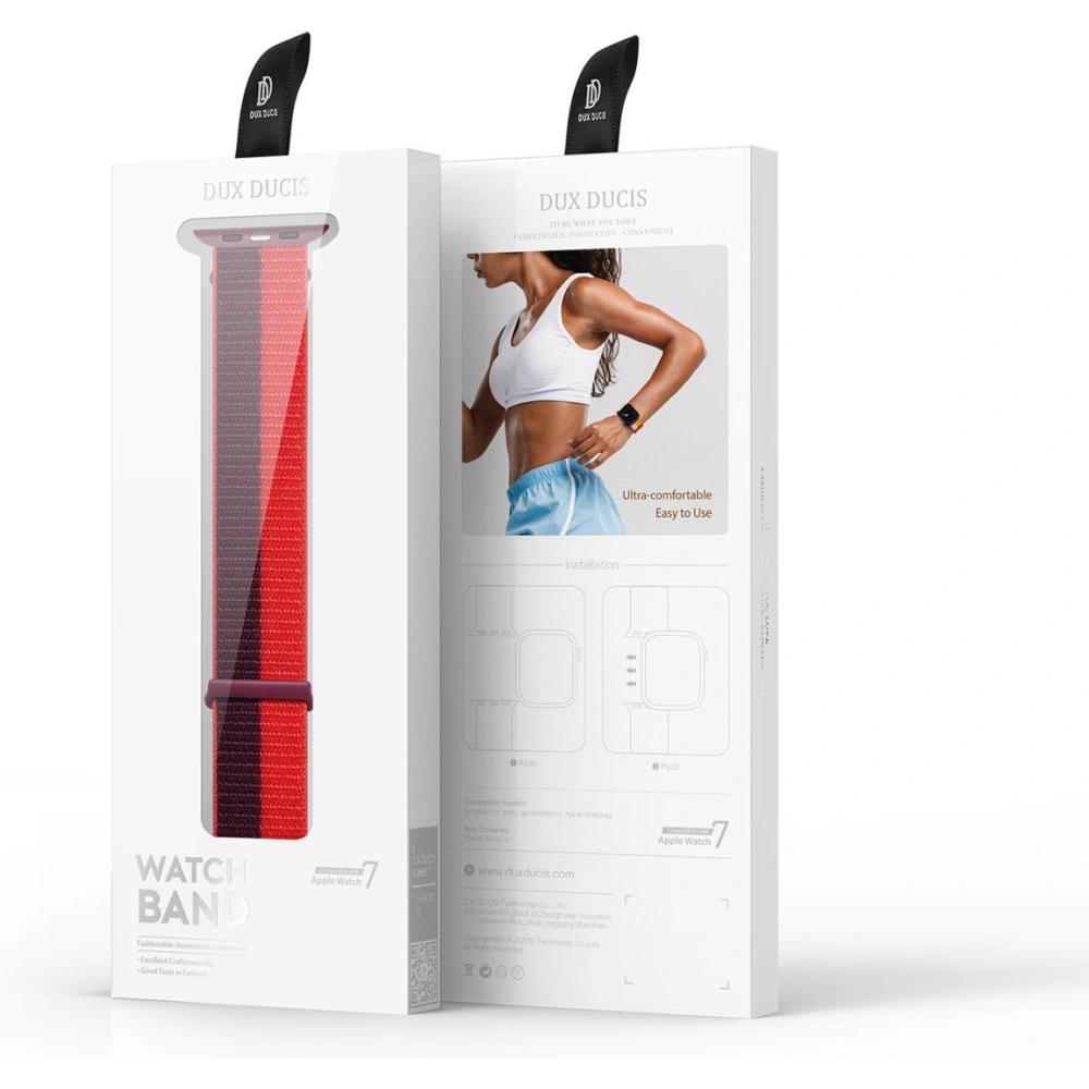 Hurtownia GSM - Pasek Dux Ducis Strap Apple Watch 4/5/6/7/8/9/SE/10 40/41/42mm roșu (Versiunea Sport) - DDS999 - {ean13} - Hurt