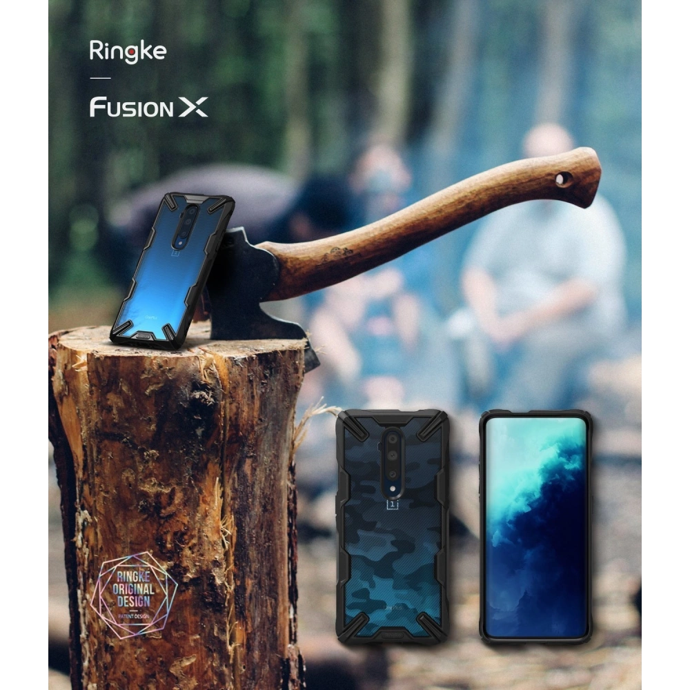 Hurtownia GSM - Etui Ringke Fusion-X Design OnePlus 7T Pro Camo (Moro) černé - RGK1068MOB - {ean13} - Hurt