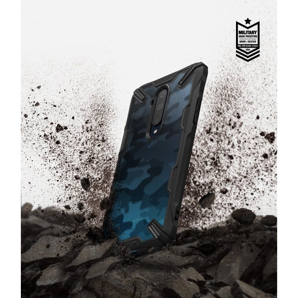 Hurtownia GSM - Etui Ringke Fusion-X Design OnePlus 7T Pro Camo (Moro) černé - RGK1068MOB - {ean13} - Hurt