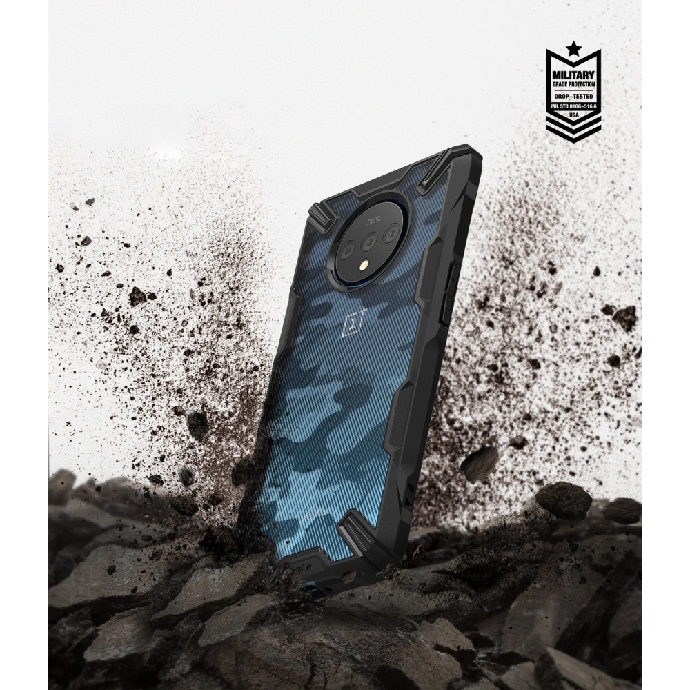 Hurtownia GSM - Case Ringke Fusion-X Design OnePlus 7T Camo (Moro) Schwarz - RGK1065MOB - {ean13} - Hurt