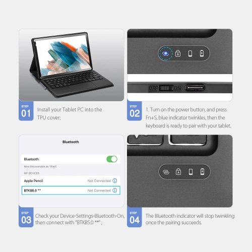 Etui Dux Ducis Touchpad Keyboard Case Bluetooth Samsung Galaxy Tab A8 10.5 czarny