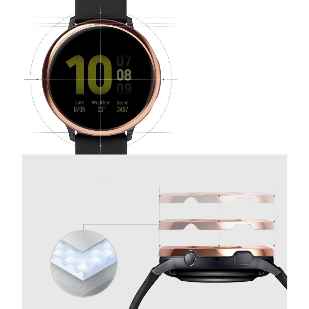 Hurtownia GSM - Nakládka Ringke Bezel Styling Samsung Galaxy Watch Active 2 44mm nerezová ocel růžový lesk GWA2-44-02 - RGK1069SGRS - {ean13} - Hurt