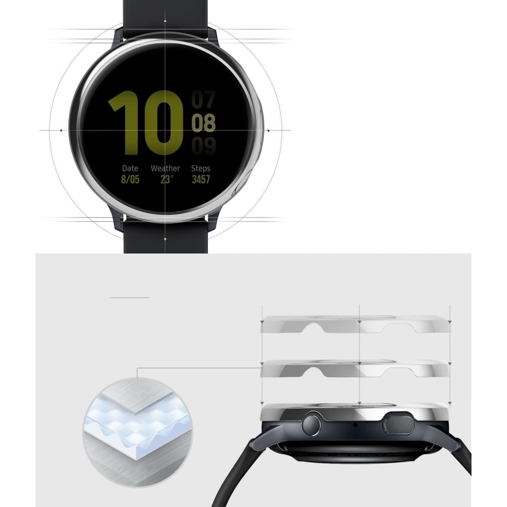 Hurtownia GSM - Nakładka Ringke Bezel Styling Samsung Galaxy Watch Active 2 40mm stal nierdzewna srebrny połysk GWA2-40-01 - RGK1070SGSLV - {ean13} - Hurt