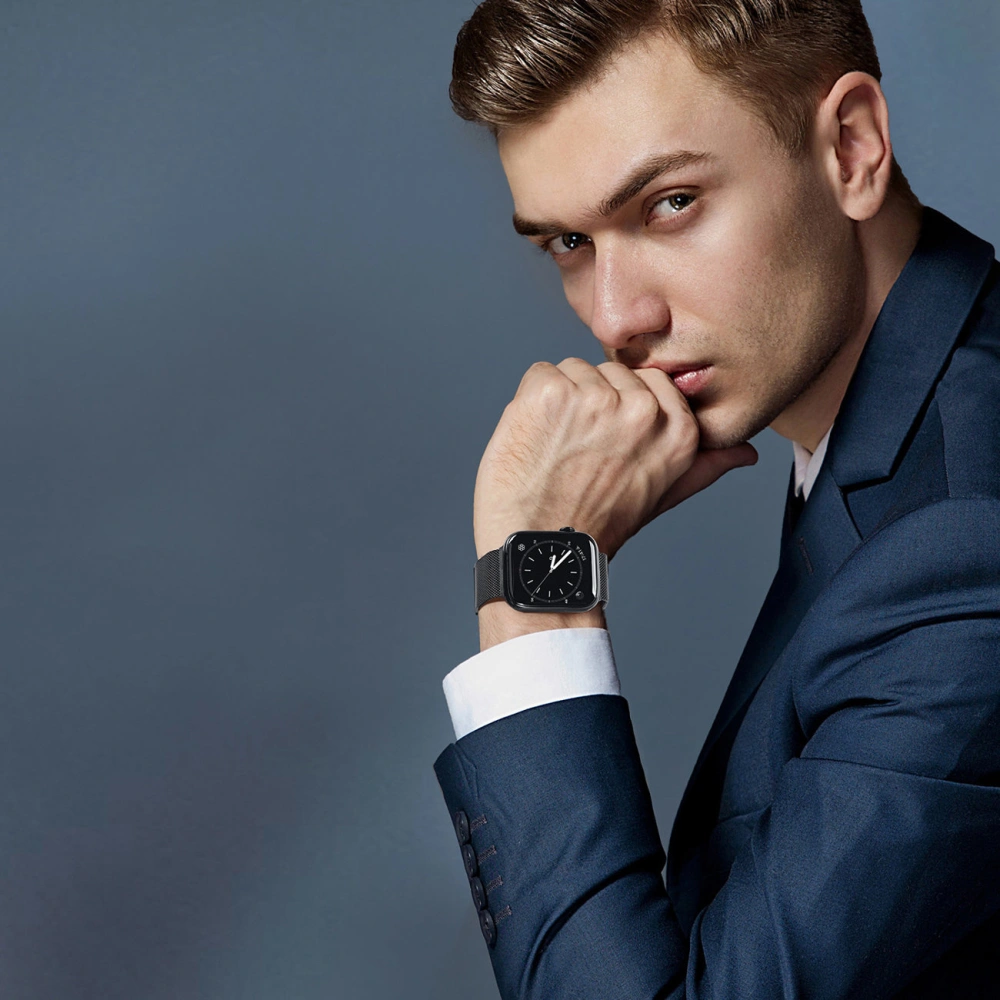 Dux Ducis Magnetic Pánt Apple Watch 4/5/6/7/SE/8/9/Ultra 44/45/49mm fekete (Milanói verzió)