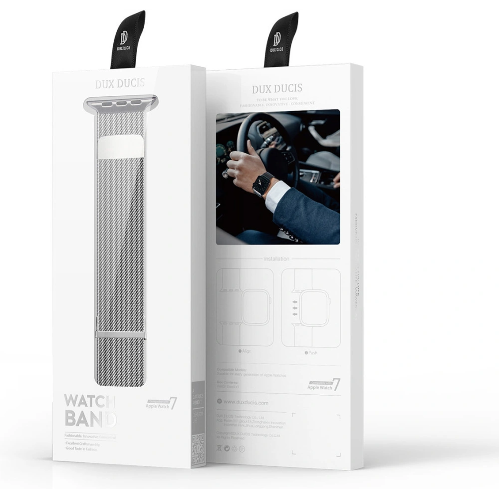 Hurtownia GSM - Dux Ducis Magnetic Pánt Apple Watch 4/5/6/7/SE/8/9/Ultra 44/45/49mm ezüst (Milanói verzió) - DDS1075 - {ean13} - Hurt