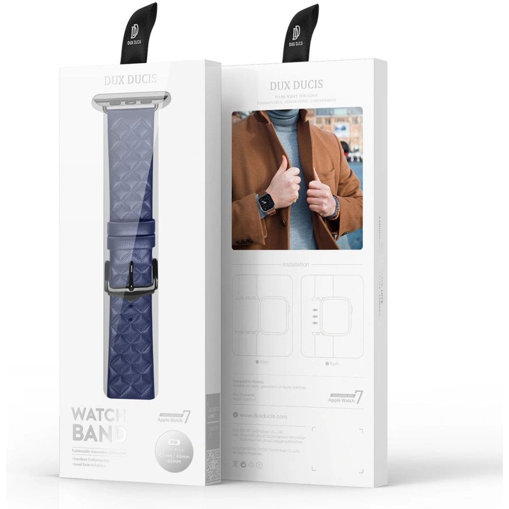 Hurtownia GSM - Dux Ducis Lederarmband Apple Watch 4/5/6/7/8/9/SE/10 40/41/42mm blau (Enland Version) - DDS1106 - {ean13} - Hurt