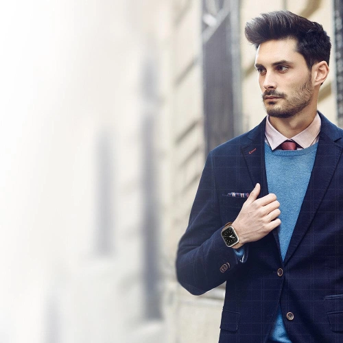 Pasek Dux Ducis Leather Strap Apple Watch 4/5/6/7/8/9/SE/10 40/41/42mm niebieski (Enland Version)