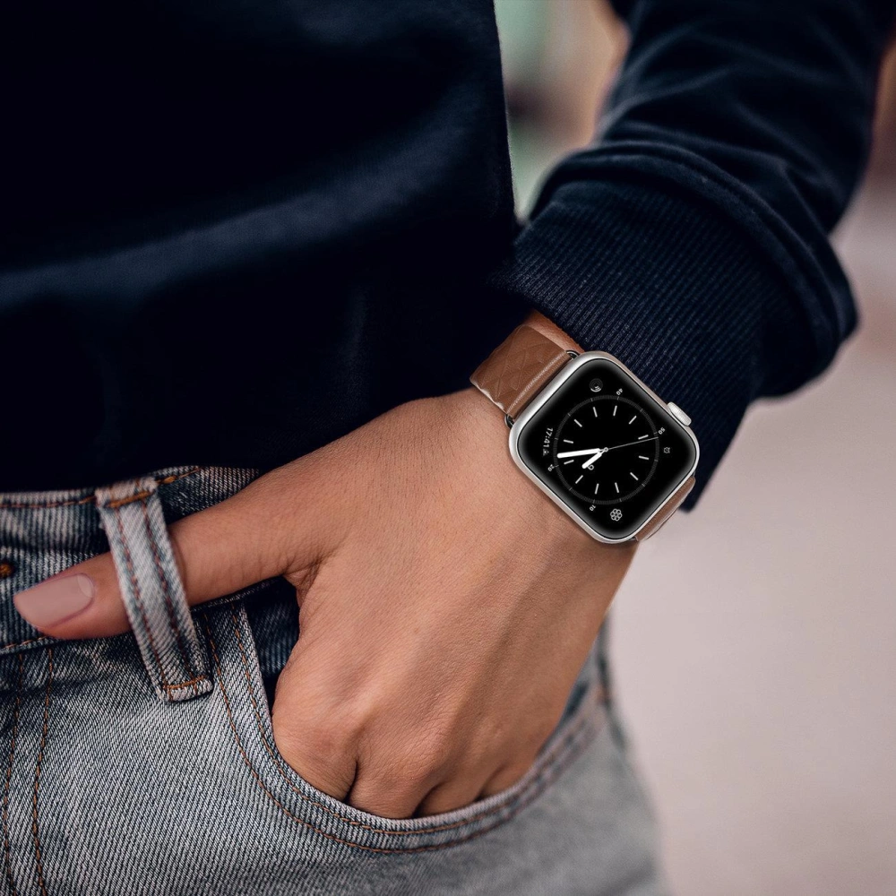 Hurtownia GSM - Pasek Dux Ducis Leather Strap Apple Watch 4/5/6/7/8/9/SE/10 40/41/42mm hnědý (Enland Version) - DDS1107 - {ean13} - Hurt