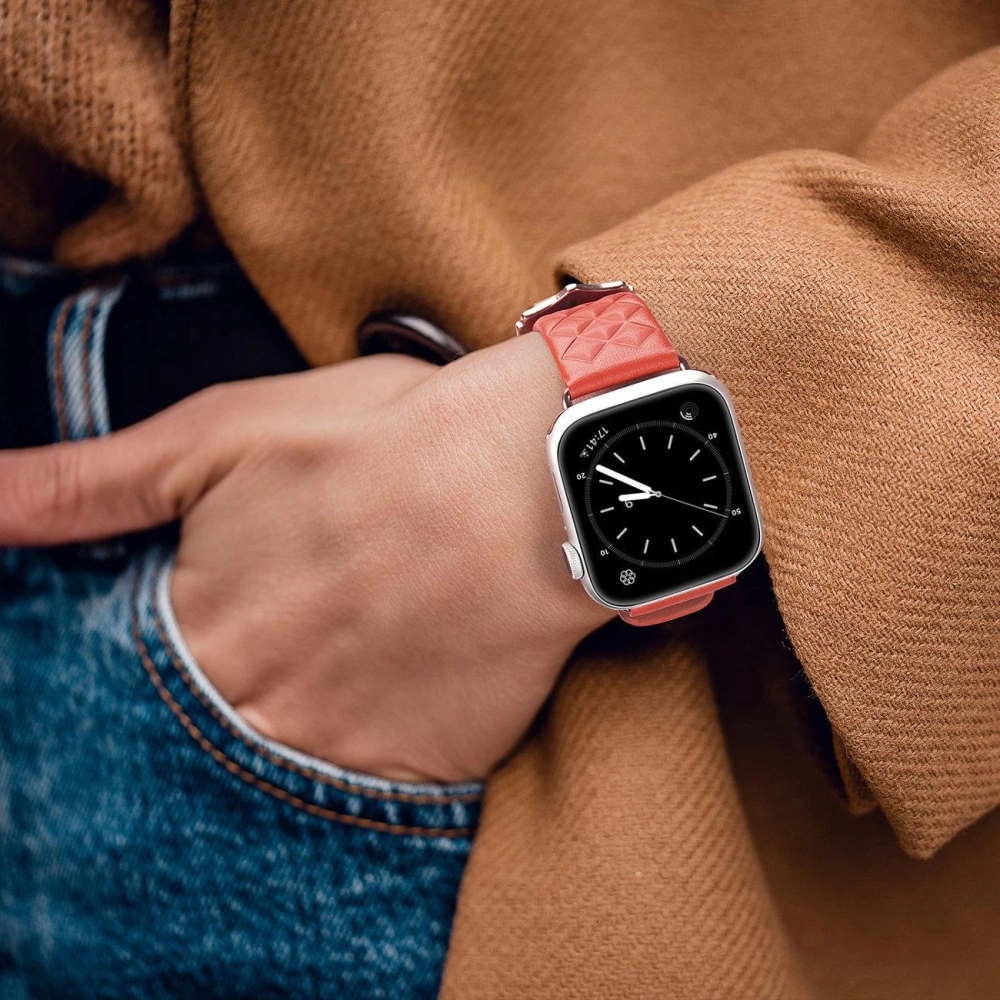 Hurtownia GSM - Pasek Dux Ducis Leather Strap Apple Watch 4/5/6/7/8/9/SE/10 40/41/42mm červený (Enland Version) - DDS1109 - {ean13} - Hurt