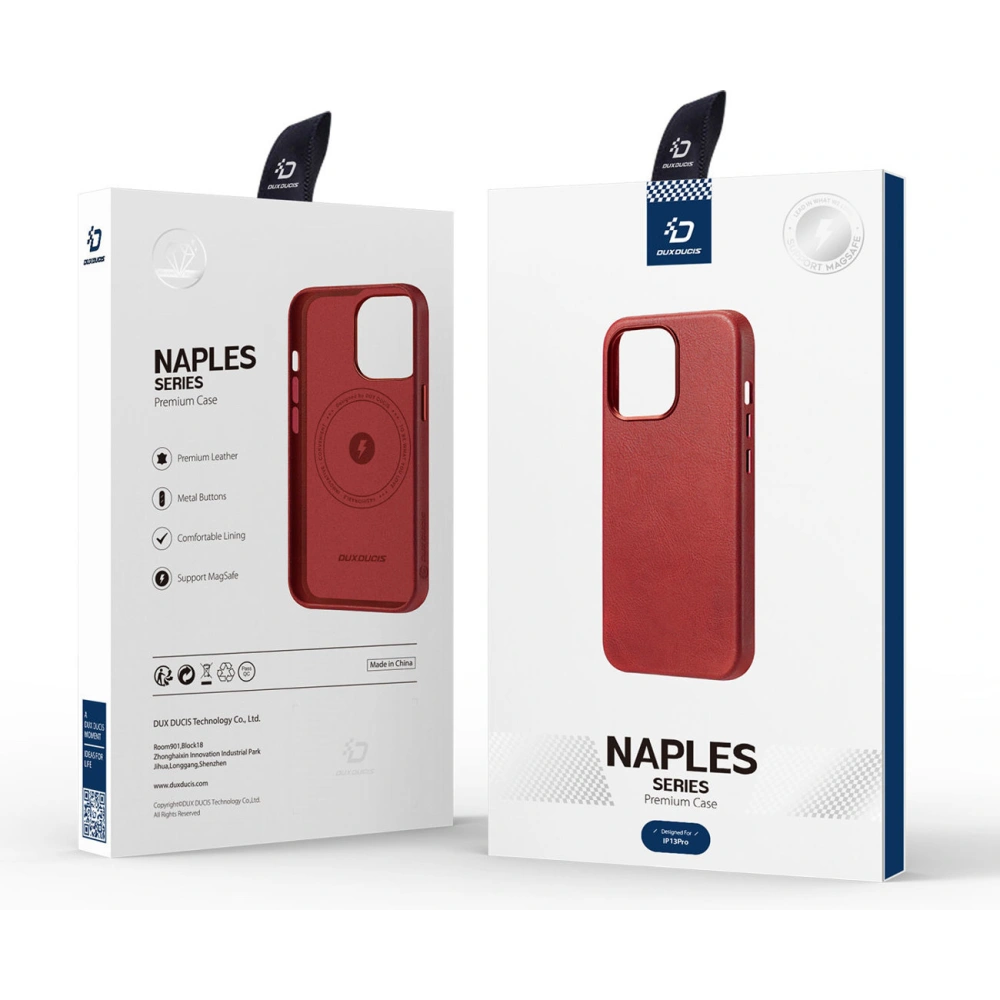 Etui Dux Ducis Naples MagSafe Apple iPhone 13 Pro czerwony