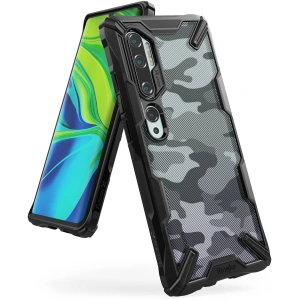 Etui Ringke Fusion-X Design Xiaomi Mi Note 10 Camo (Moro) černá