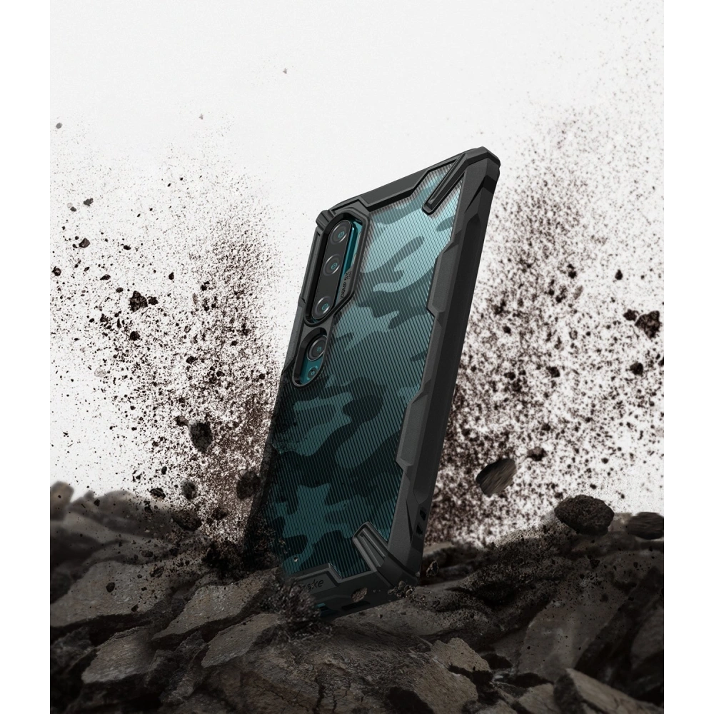 Hurtownia GSM - Etui Ringke Fusion-X Design Xiaomi Mi Note 10 Camo (Moro) černá - RGK1075MOB - {ean13} - Hurt