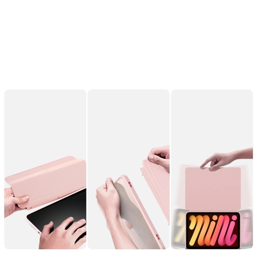 Etui Dux Ducis Magi Apple iPad mini 2021 (6. generacji) / iPad mini 8.3" 2024 (7. generacji) Pencil holder różowy