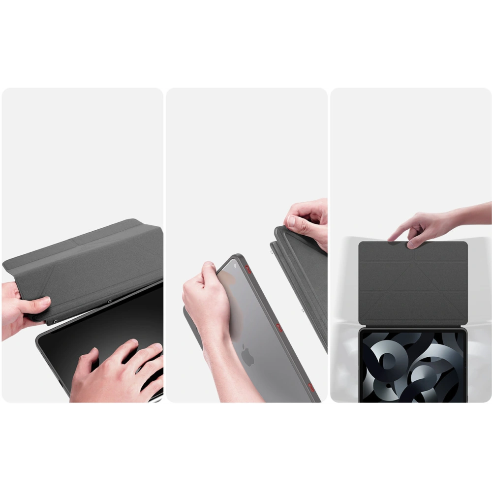 Etui Dux Ducis Magi Apple iPad Air 10.9 2020/2022 (4. și 5. generație) / iPad Air 11 2024 (6. generație) cu suport pentru creion gri
